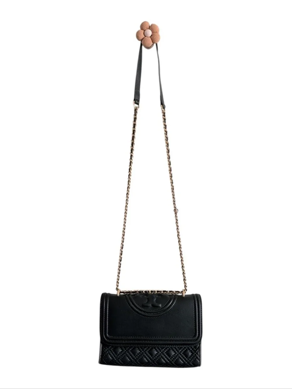 Tory Burch Fleming Hunter Green Quilted Leather Shoulder Bag